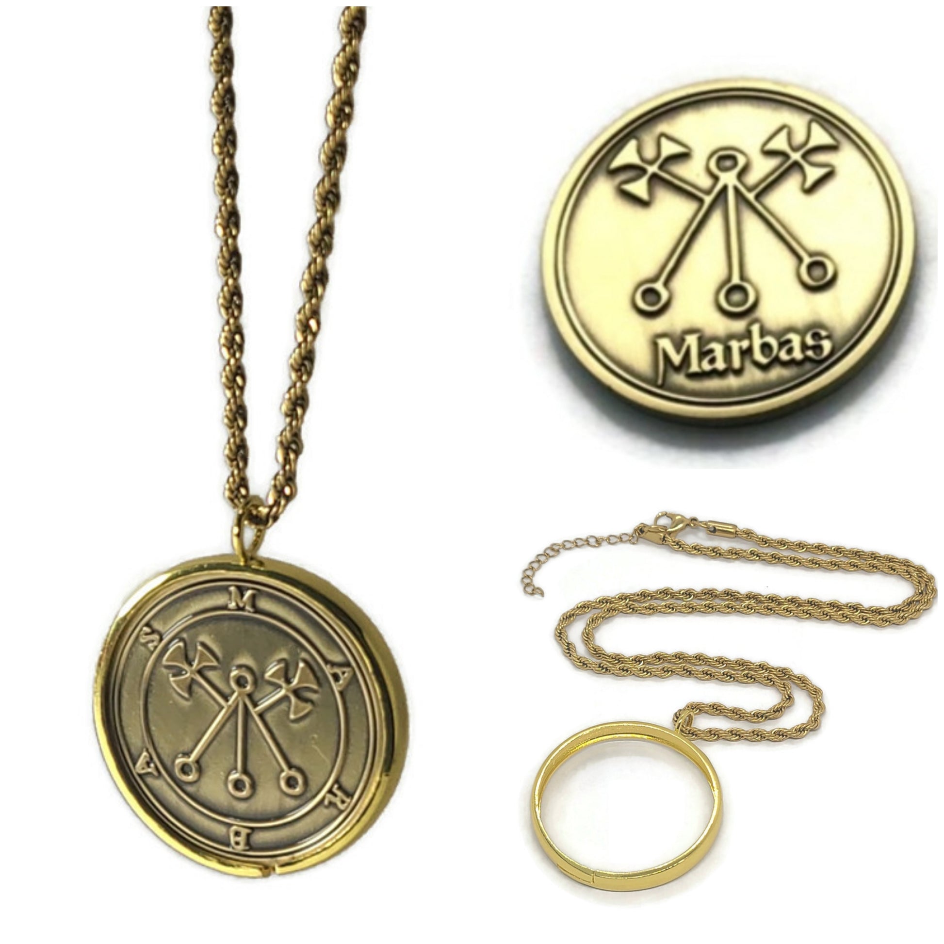 MARBAS Margas Barbas demon sigil Ars Goetia + 1FitAll bezel Necklace.