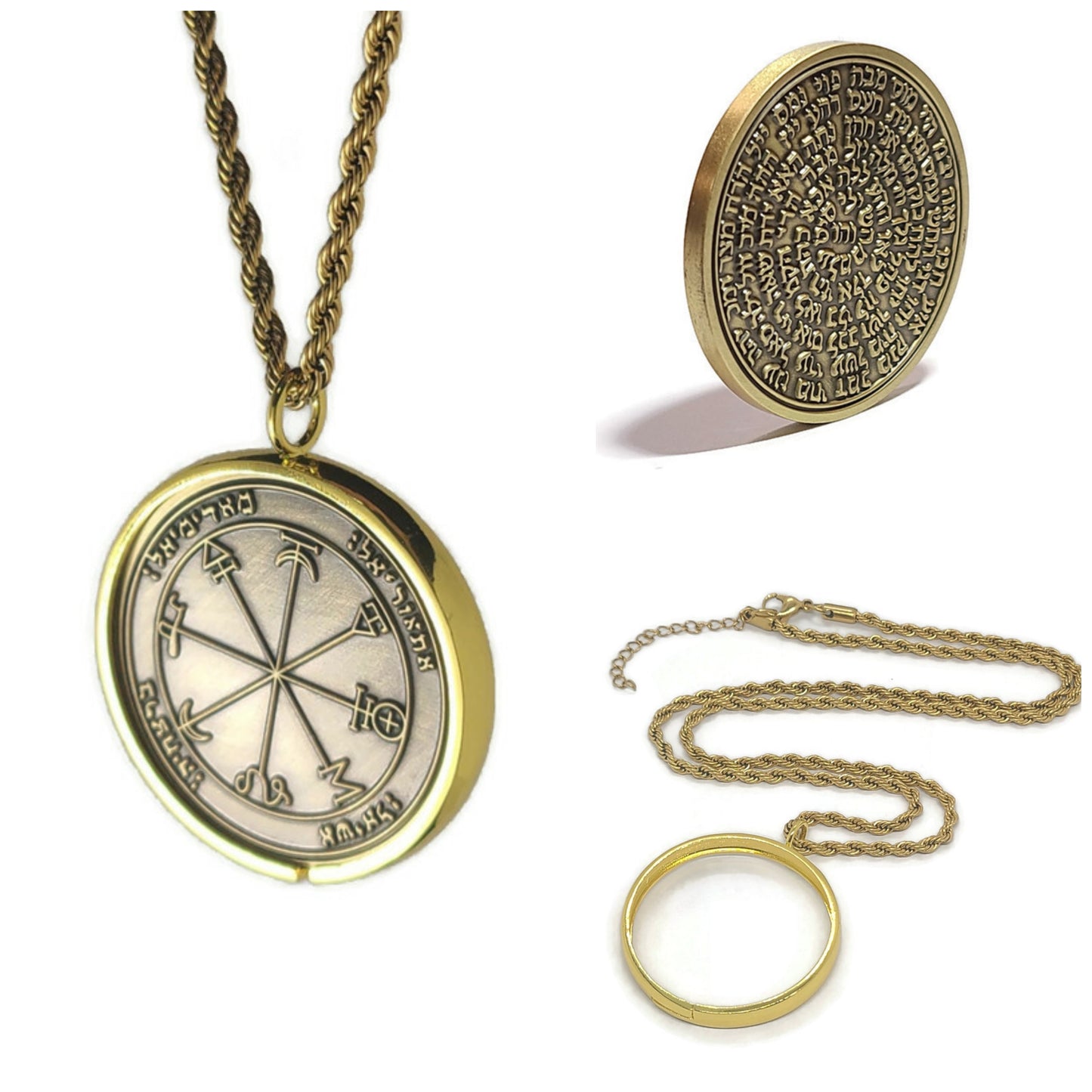 First Pentacle of Mars 72 names of God 1FitAll bezel Necklace.