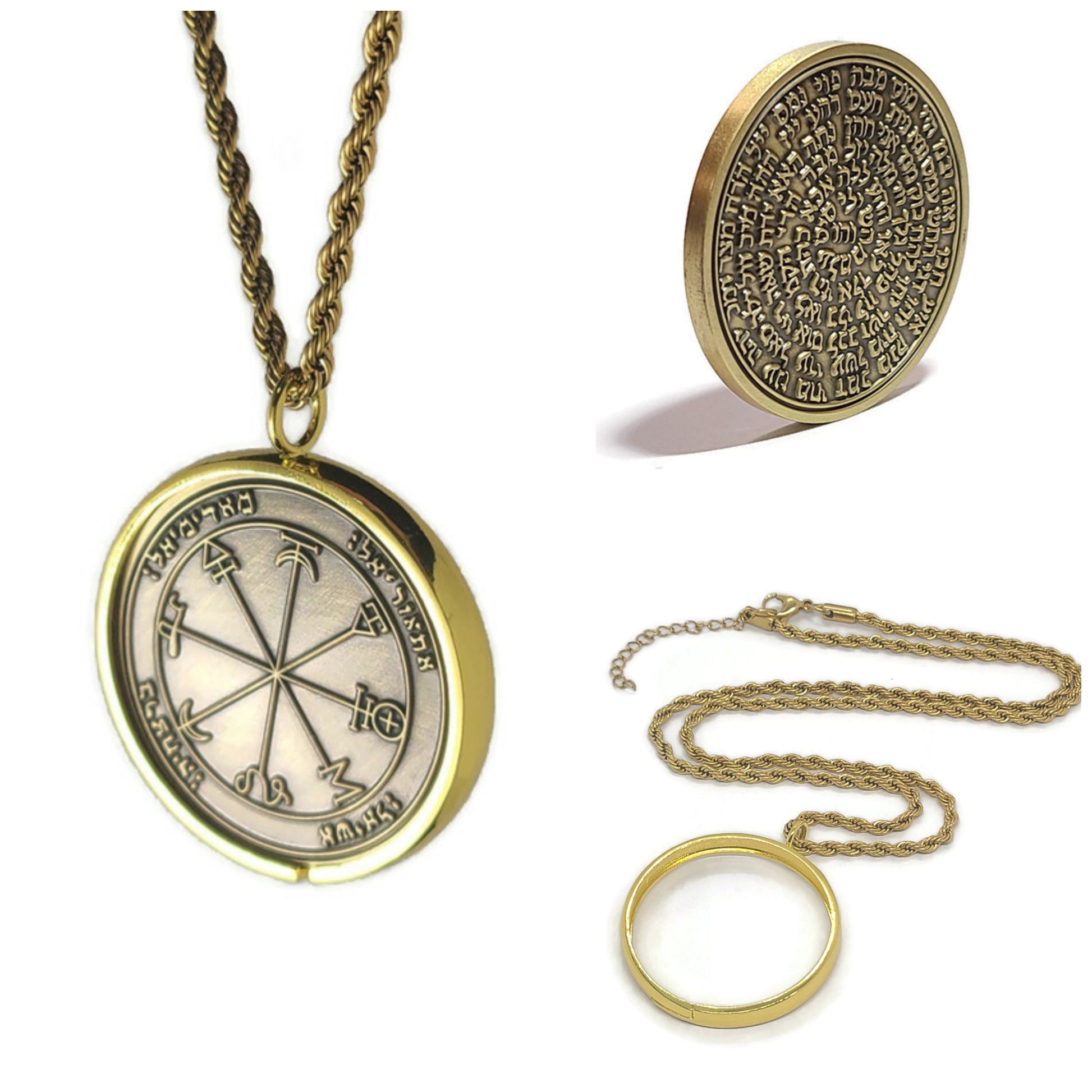 First Pentacle of Mars 72 names of God 1FitAll bezel Necklace.