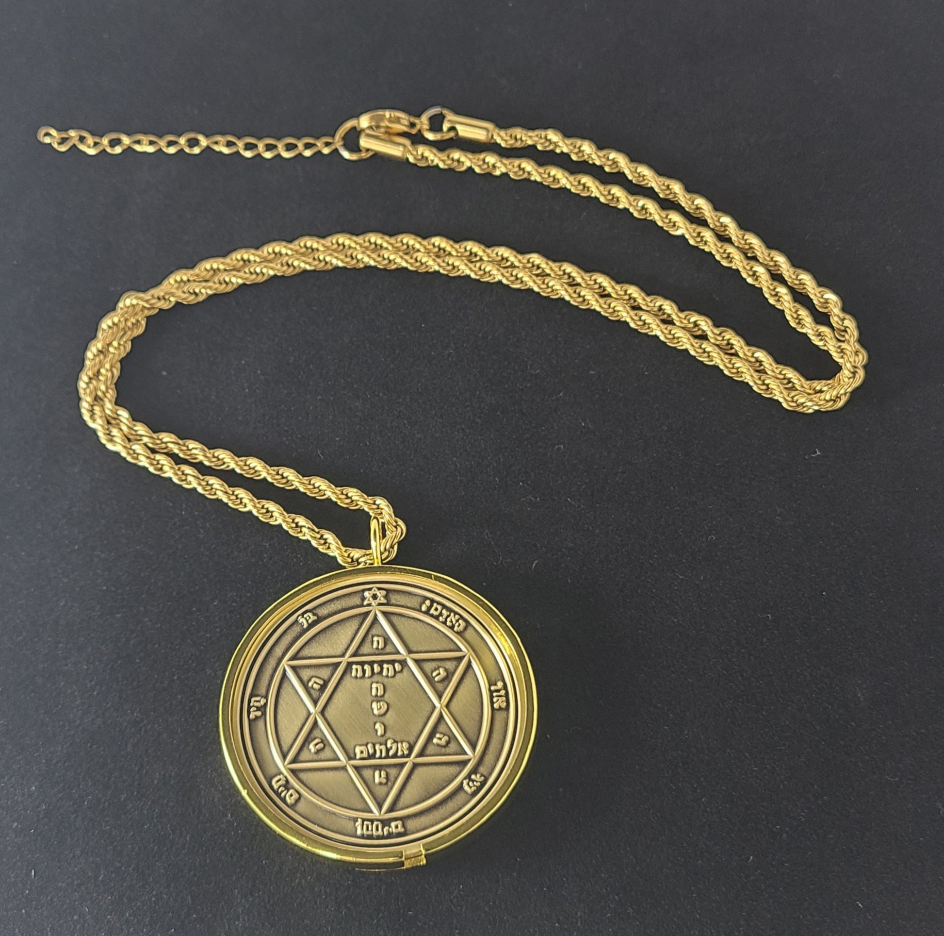 Second Pentacle of Mars 72 names of God 1FitAll bezel Necklace.