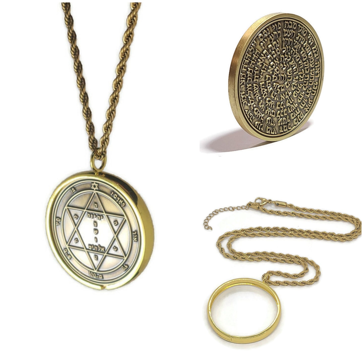 Second Pentacle of Mars 72 names of God 1FitAll bezel Necklace.