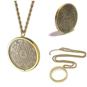 Seventh Pentacle of Mars + 72 names of God + 1FitAll bezel Necklace