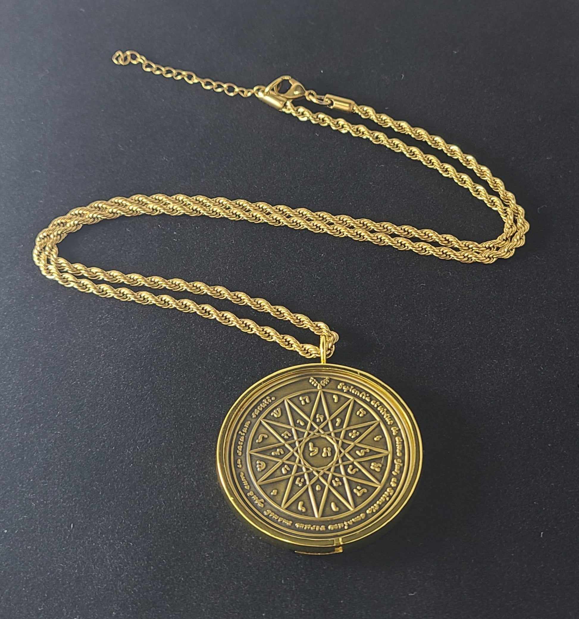 Fourth Pentacle of Mercury 72 names of God 1FitAll bezel Necklace.