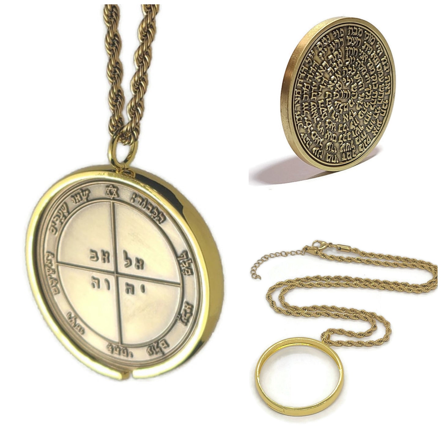 Fifth Pentacle of Mercury 72 names of God 1FitAll bezel Necklace.