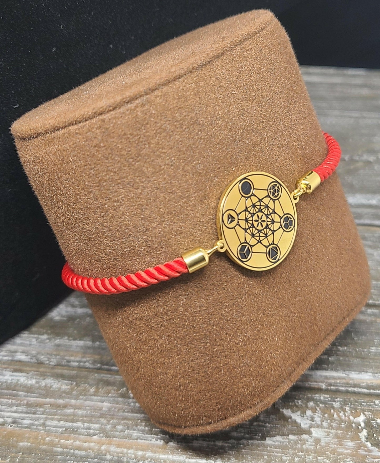 Metatron's Cube 72 Names of God Bracelet Red.