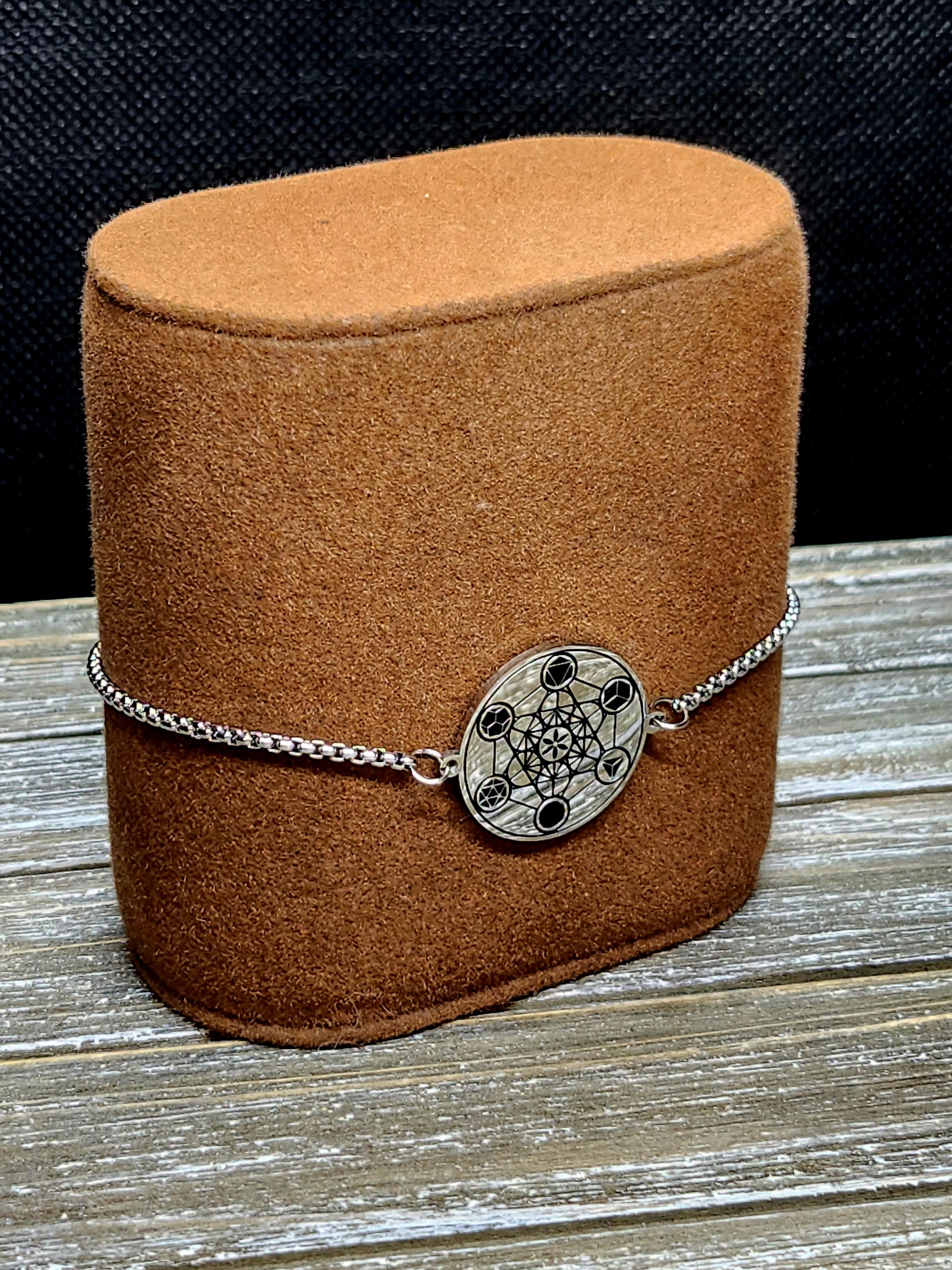 Metatron's Cube 72 Names of God Bracelet Silver.
