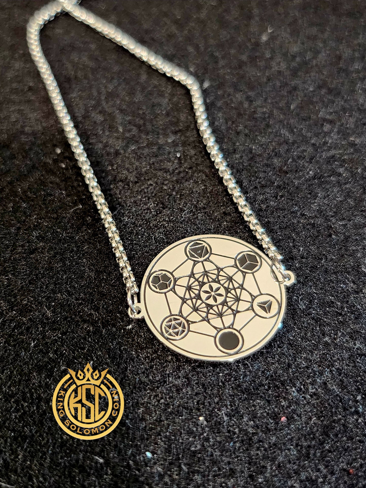 Metatron's Cube 72 Names of God Bracelet Silver.