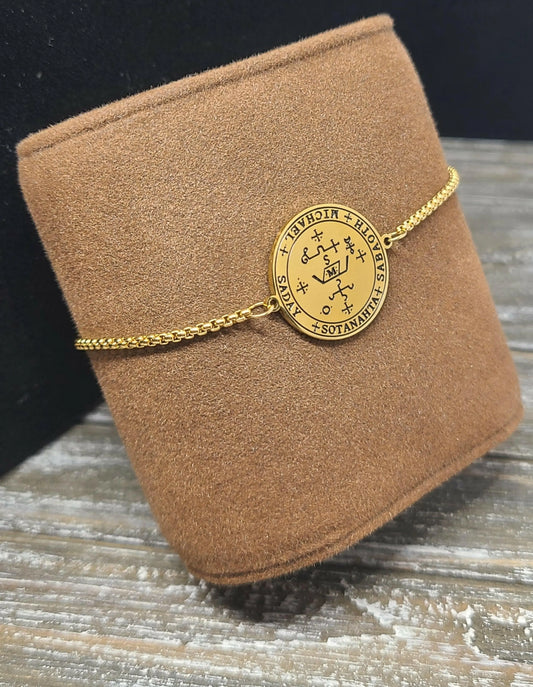 The Archangel Michael 72 Names of God Bracelet Gold.