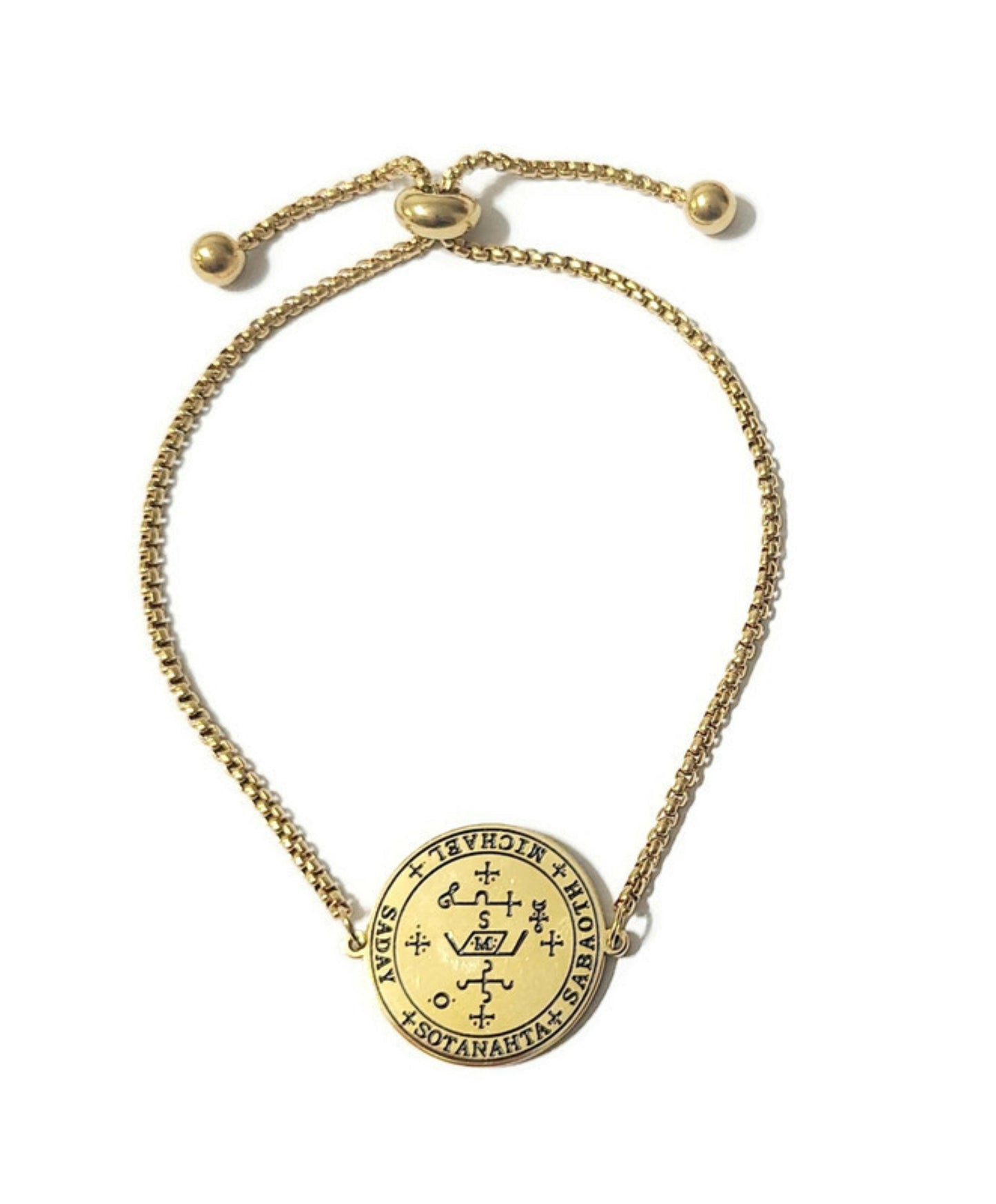 The Archangel Michael 72 Names of God Bracelet Gold.