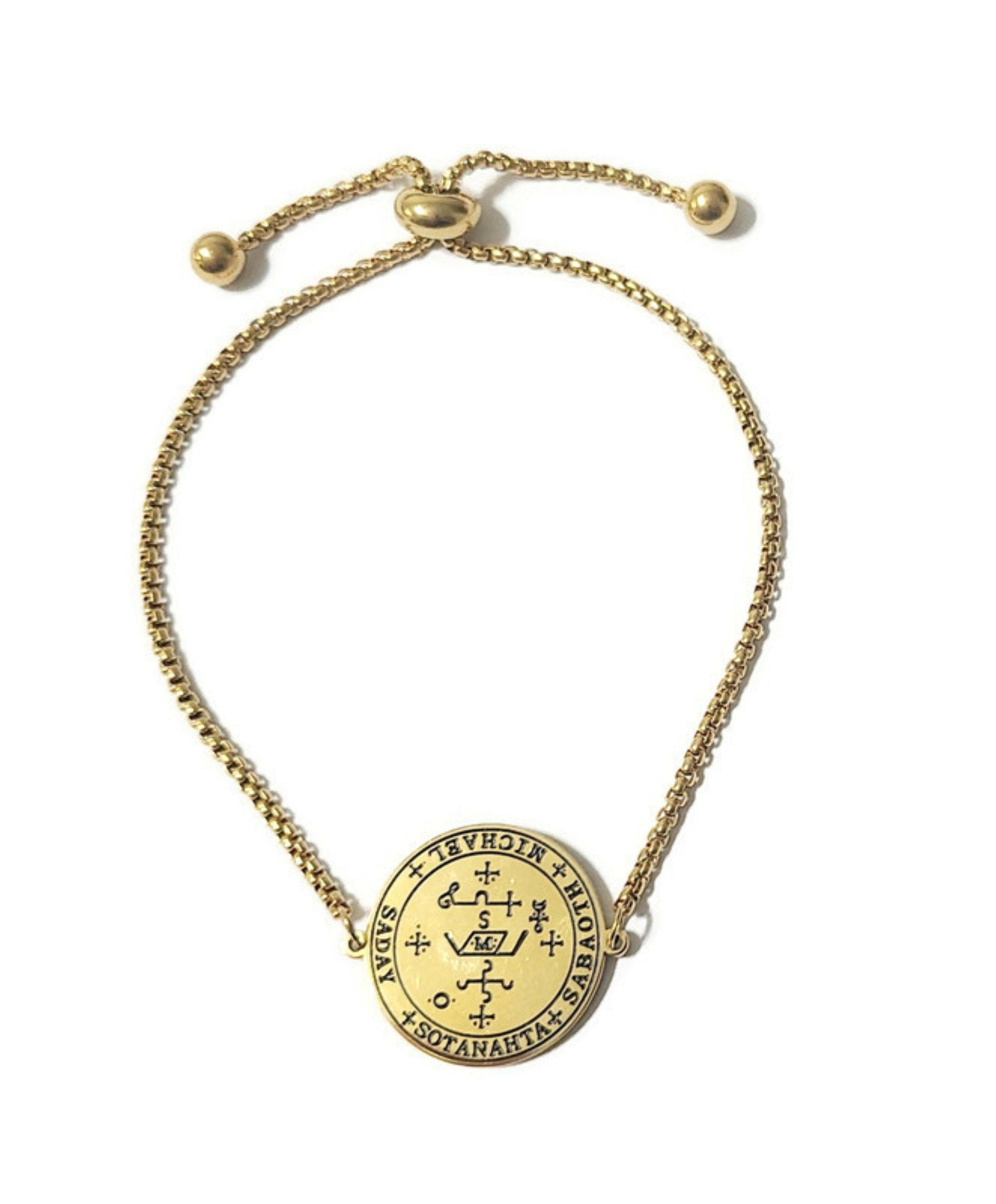 The Archangel Michael 72 Names of God Bracelet Gold.