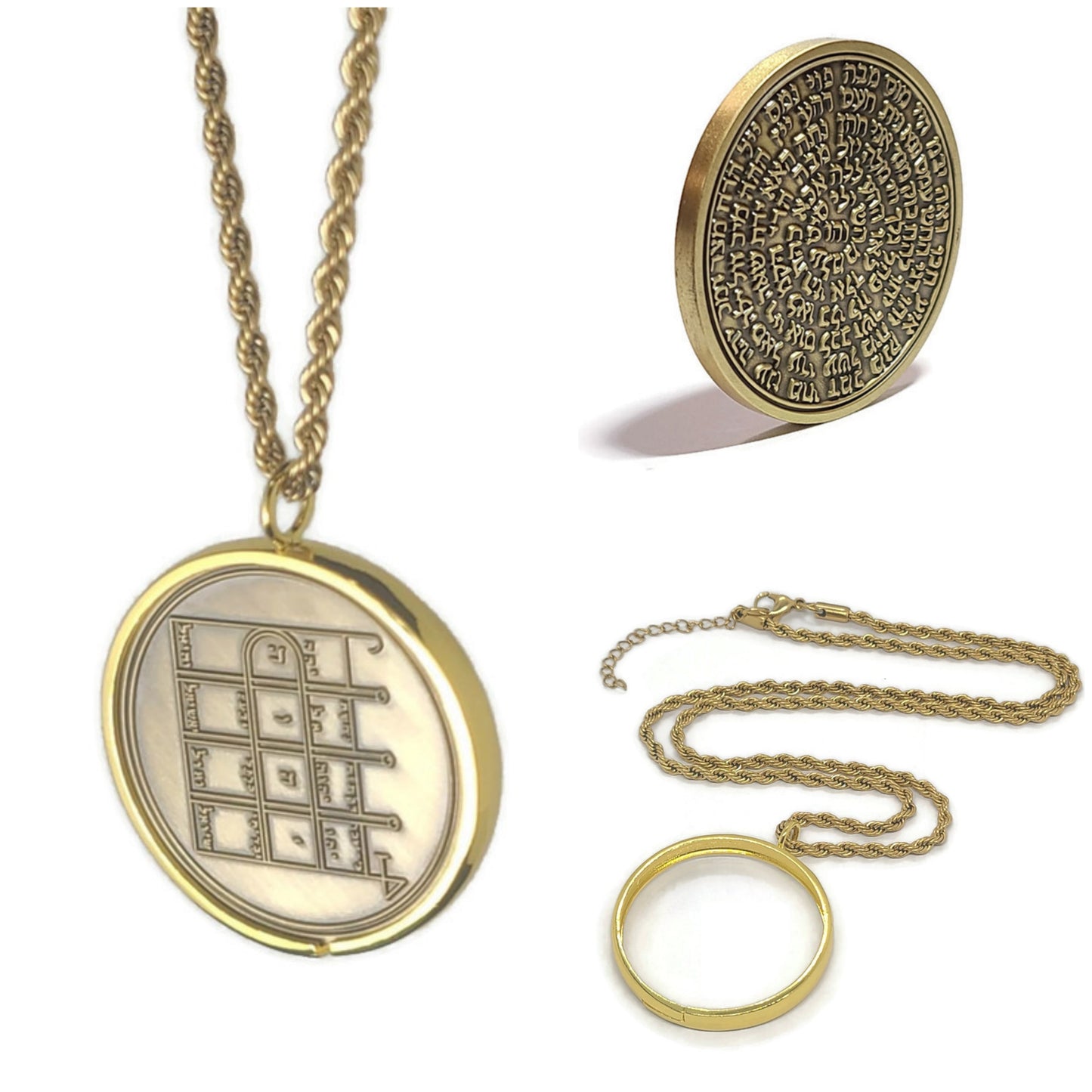 First Pentacle of the Moon 72 names of God 1FitAll bezel Necklace.