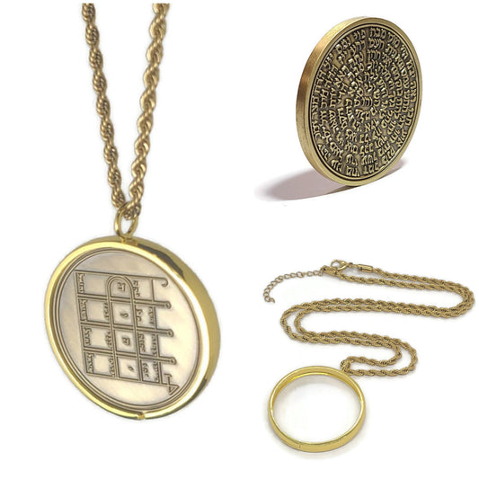 First Pentacle of the Moon 72 names of God 1FitAll bezel Necklace.