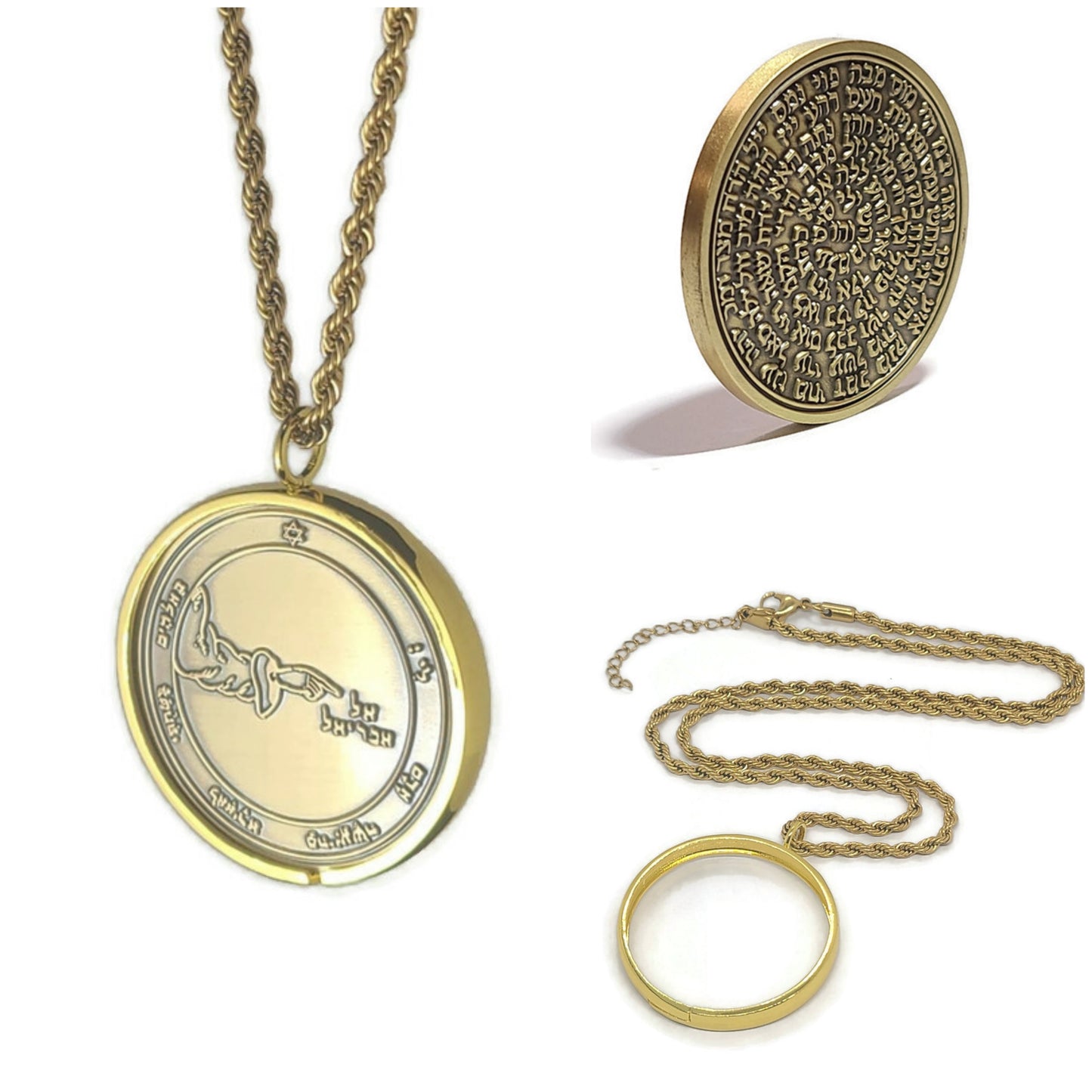 Second Pentacle of the Moon 72 names of God 1FitAll bezel Necklace.