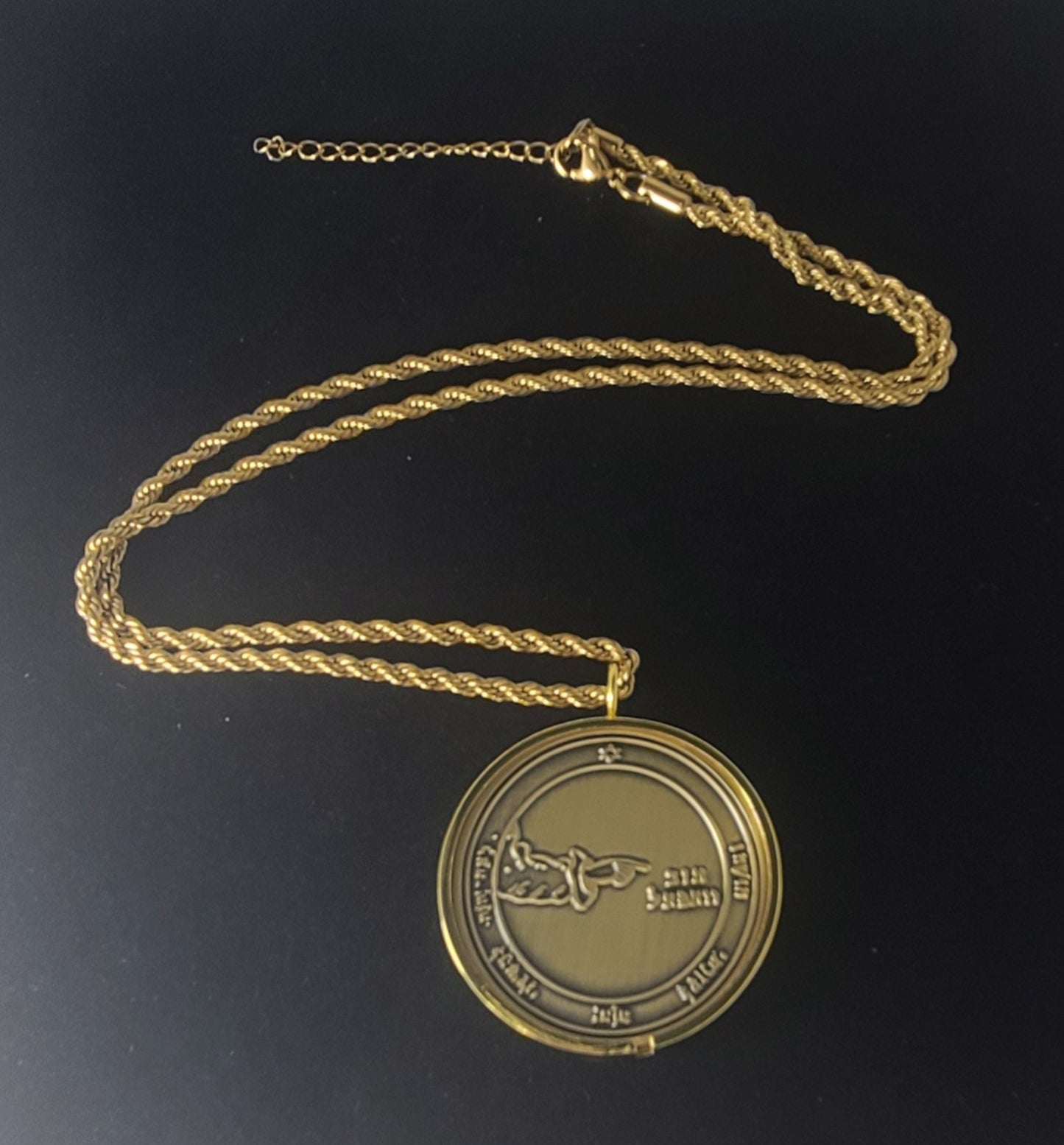 Third Pentacle of the Moon 72 names of God 1FitAll bezel Necklace.