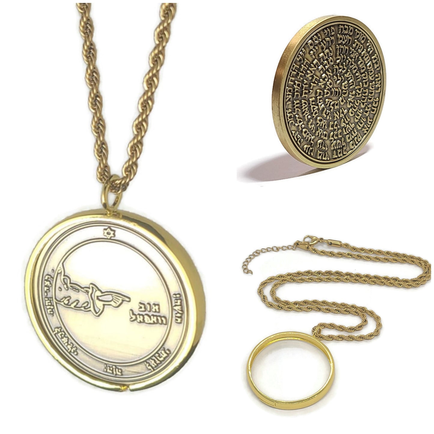 Third Pentacle of the Moon 72 names of God 1FitAll bezel Necklace.