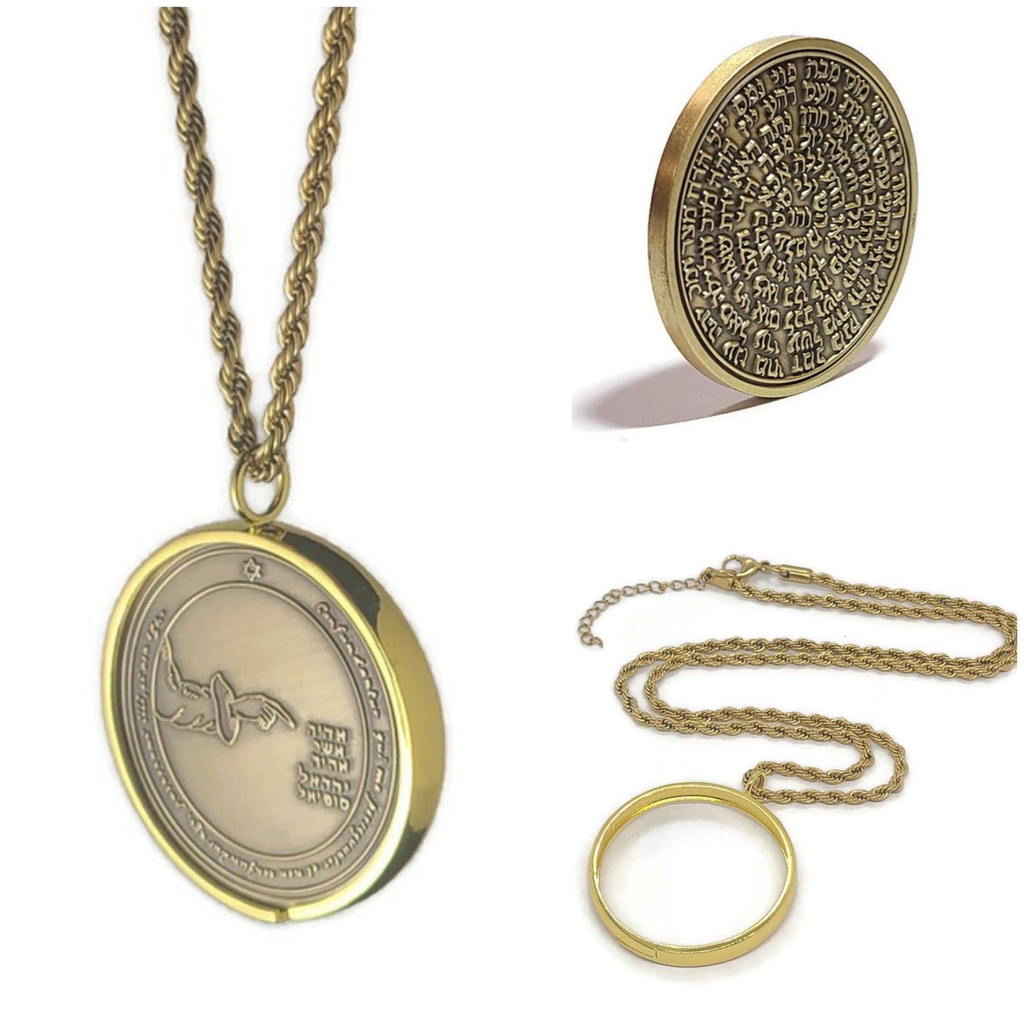 Fourth Pentacle of the Moon 72 names of God 1FitAll bezel Necklace.