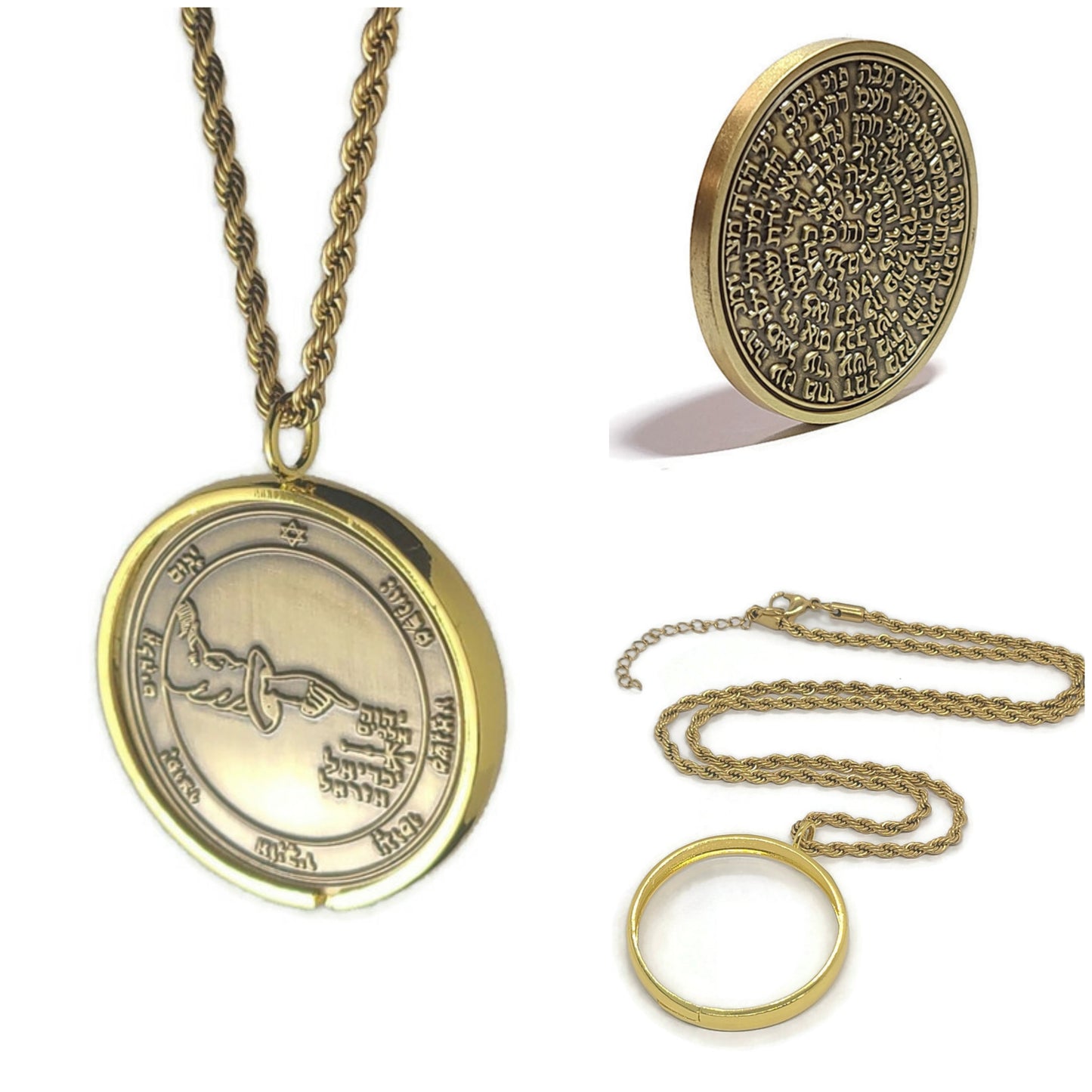 Fifth Pentacle of the Moon 72 names of God 1FitAll bezel Necklace.