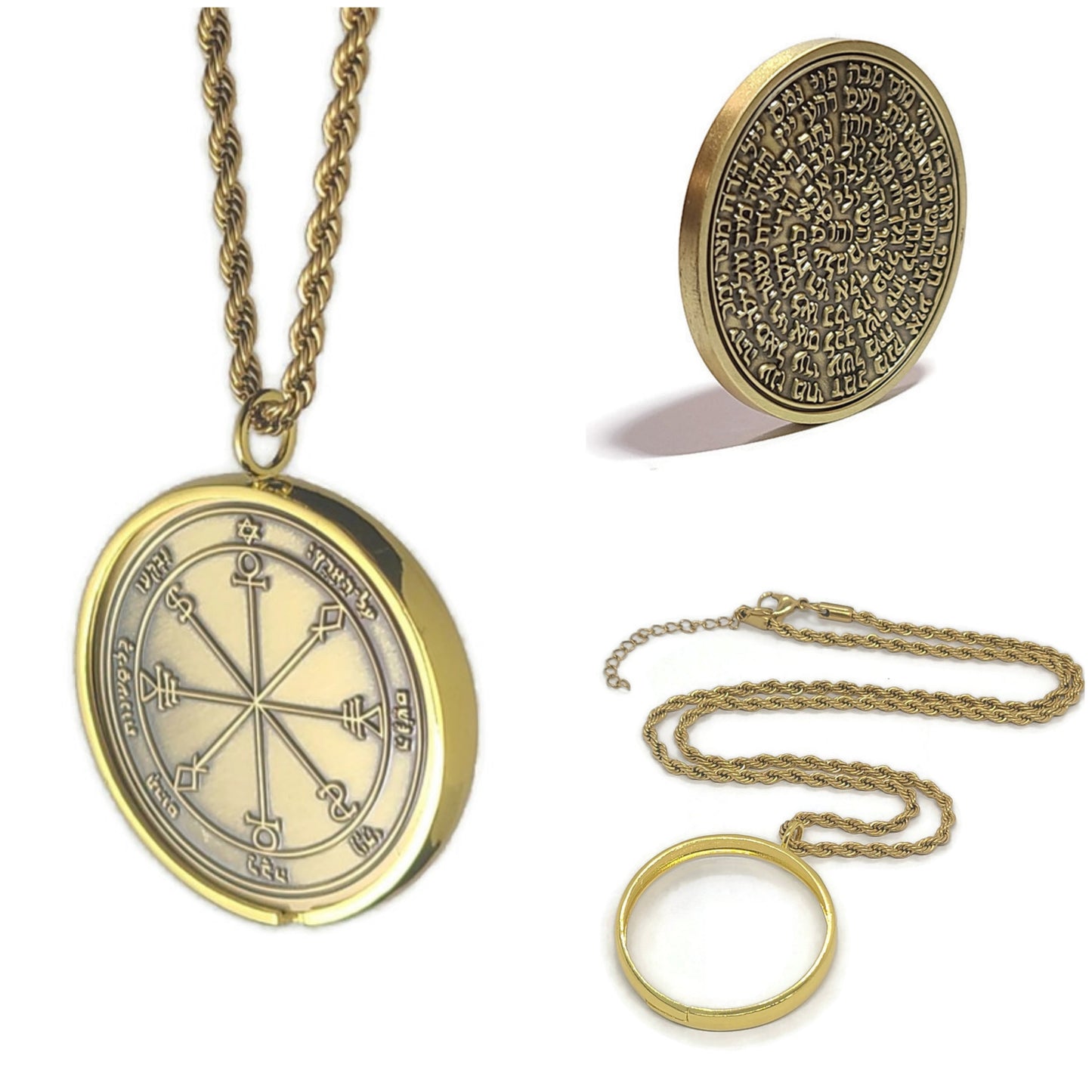 Sixth Pentacle of the Moon 72 names of God 1FitAll bezel Necklace.