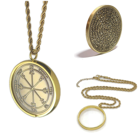 Sixth Pentacle of the Moon 72 names of God 1FitAll bezel Necklace.