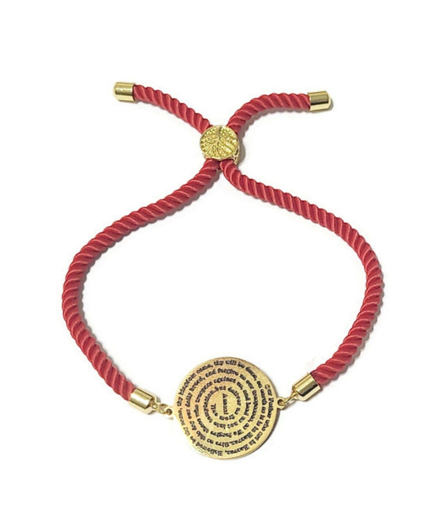 Our Father Prayer 72 Names of God Bracelet Red.