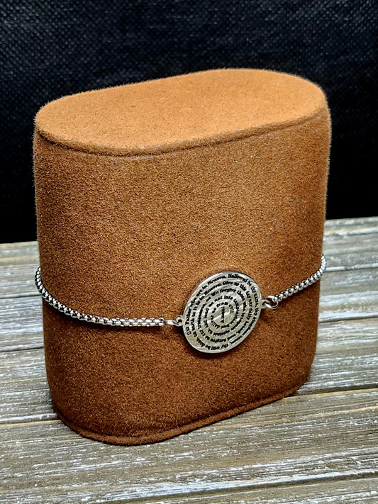 Our Father Prayer 72 Names of God Bracelet Silver.