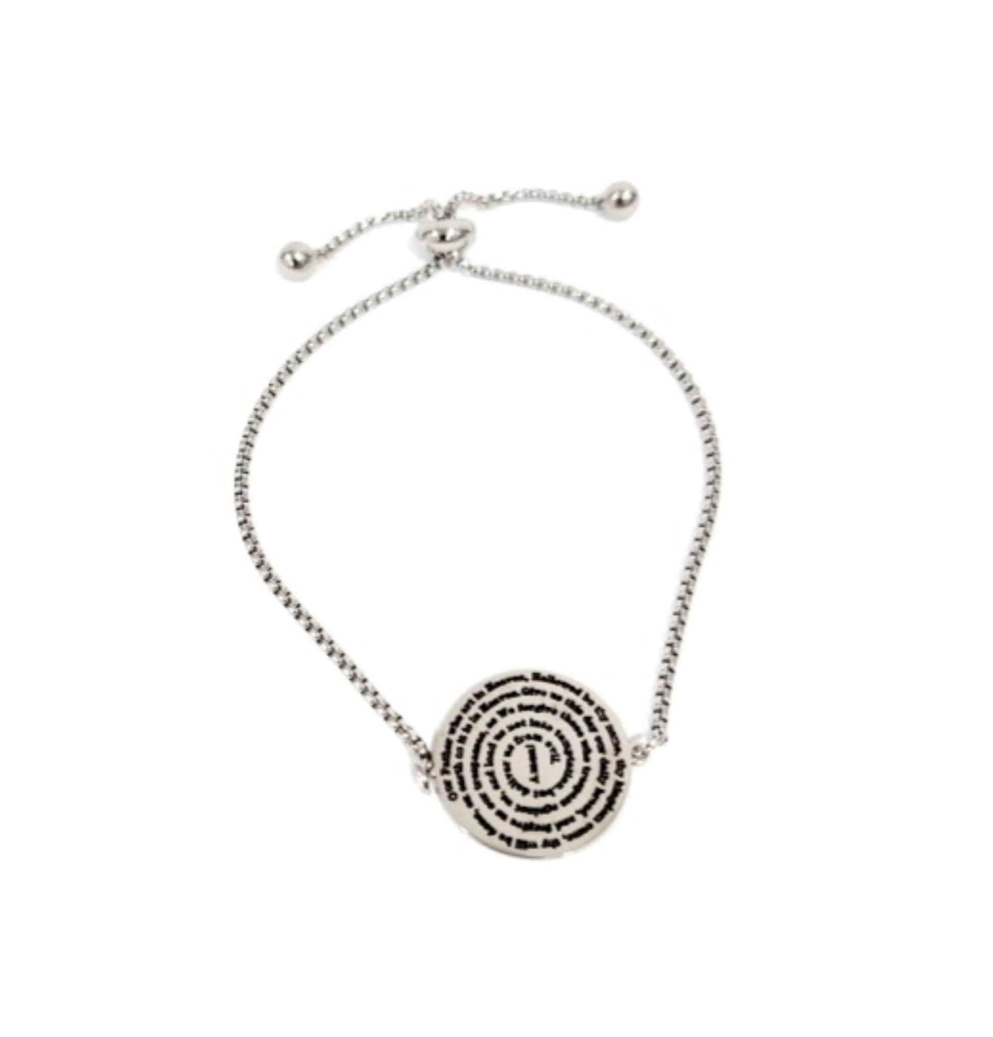 Our Father Prayer 72 Names of God Bracelet Silver.