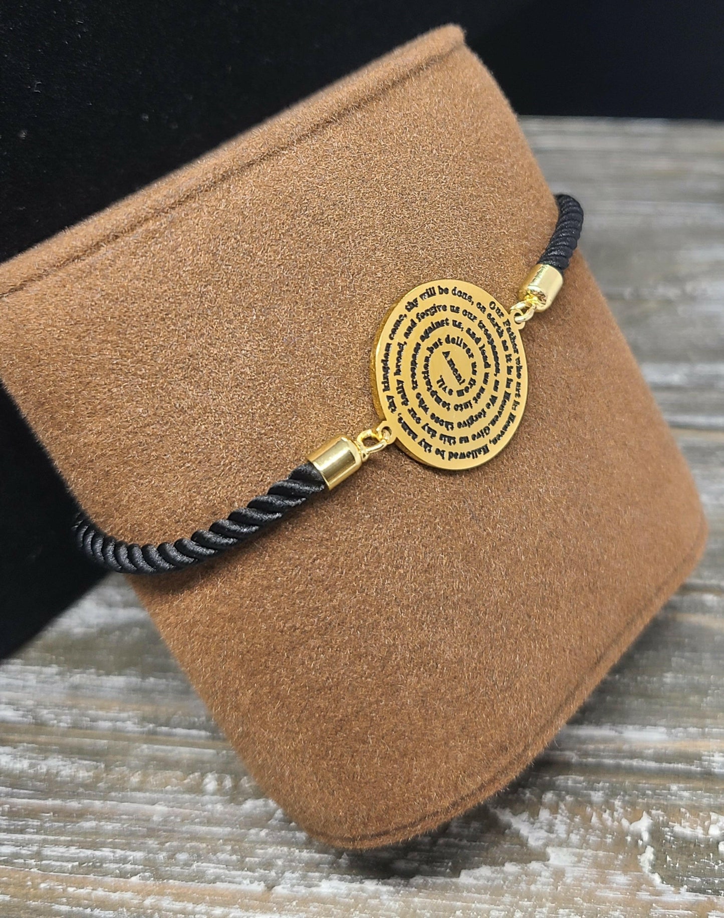 Our Father Prayer 72 Names of God Bracelet Black.