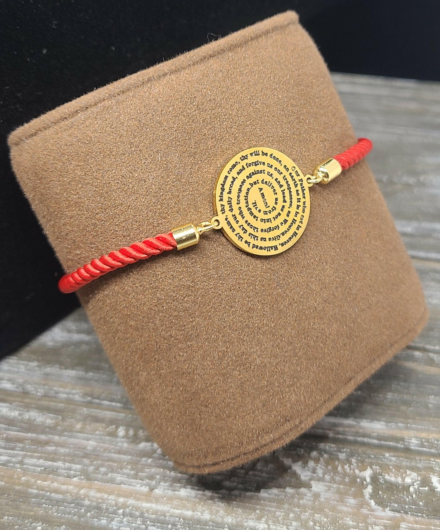 Our Father Prayer 72 Names of God Bracelet Red.