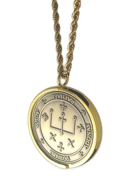 The seal of Archangel Raphael 72 names of God 1FitAll bezel Necklace.