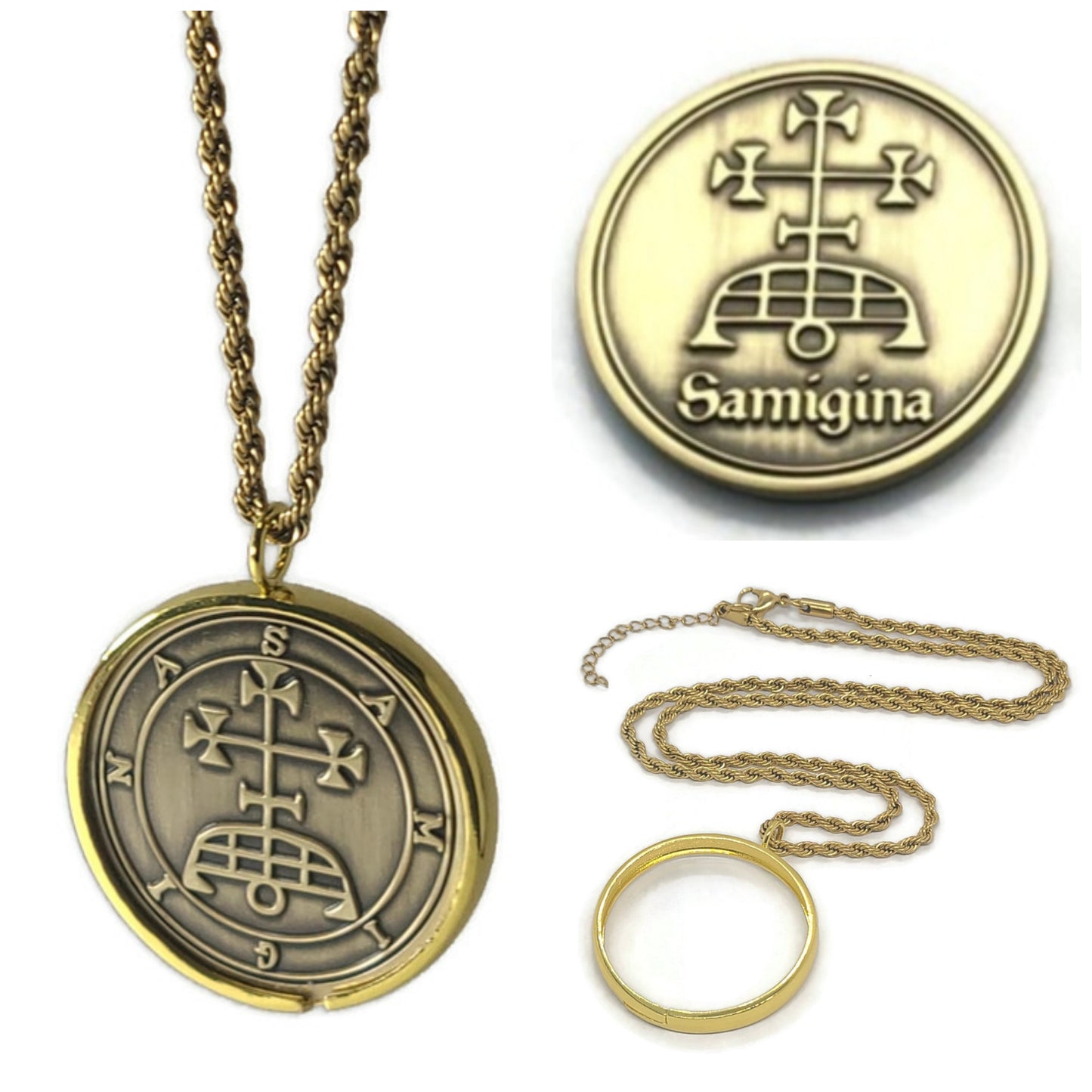 SAMIGINA Gamigin Gamygyn demon sigil Ars Goetia + 1FitAll bezel Necklace.