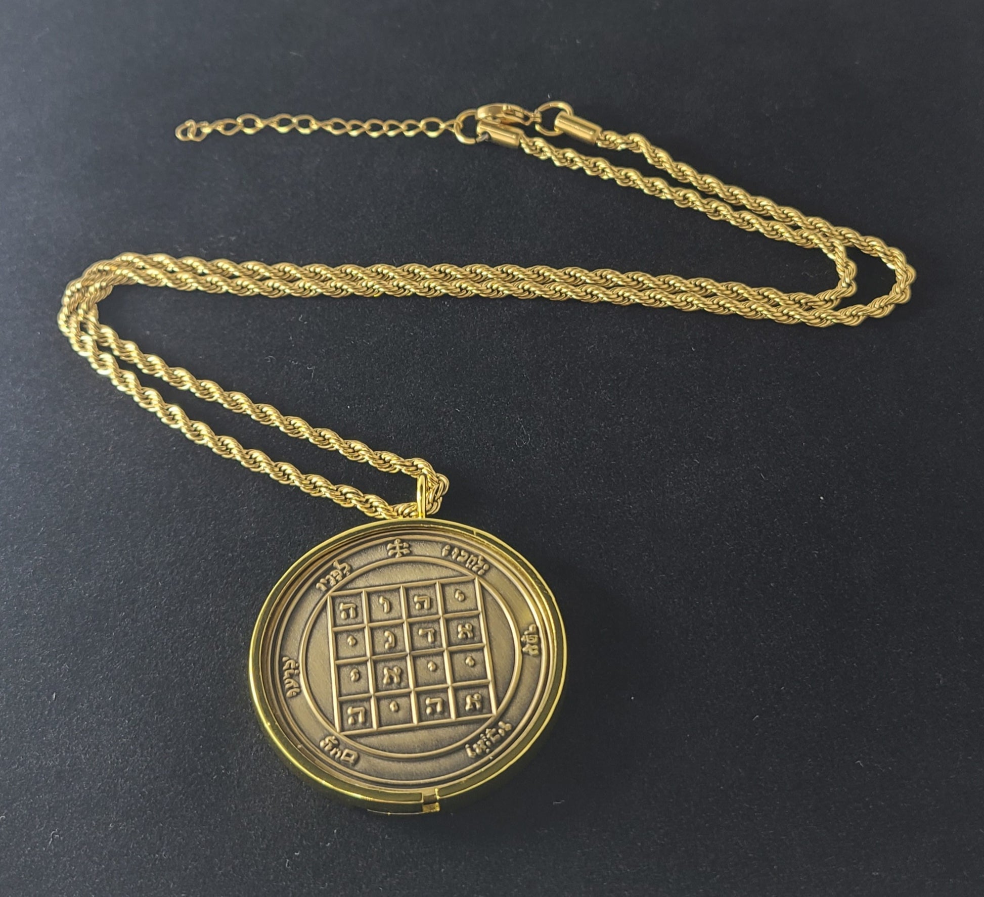 First Pentacle of Saturn 72 names of God 1FitAll bezel Necklace.