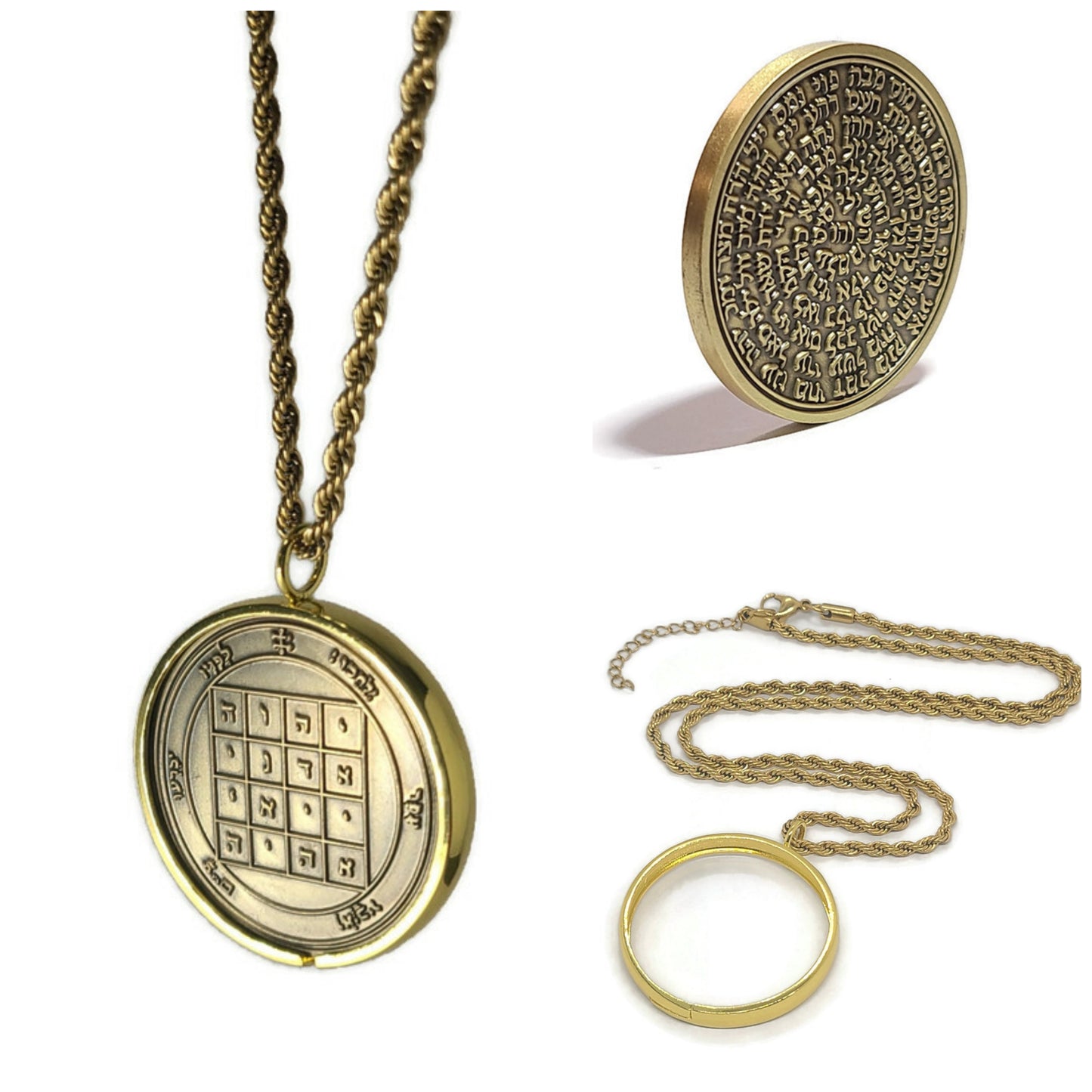 First Pentacle of Saturn 72 names of God 1FitAll bezel Necklace.