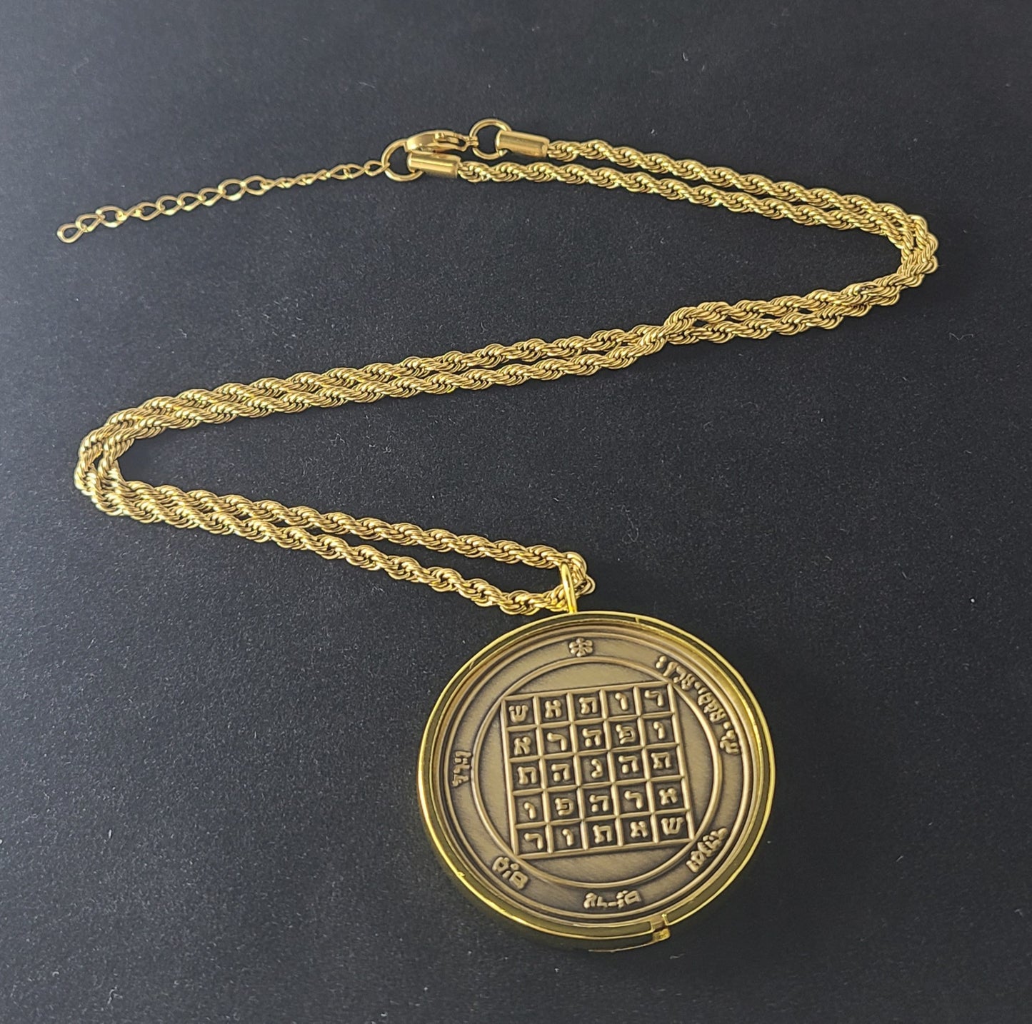 Second Pentacle of Saturn 72 names of God 1FitAll bezel Necklace.