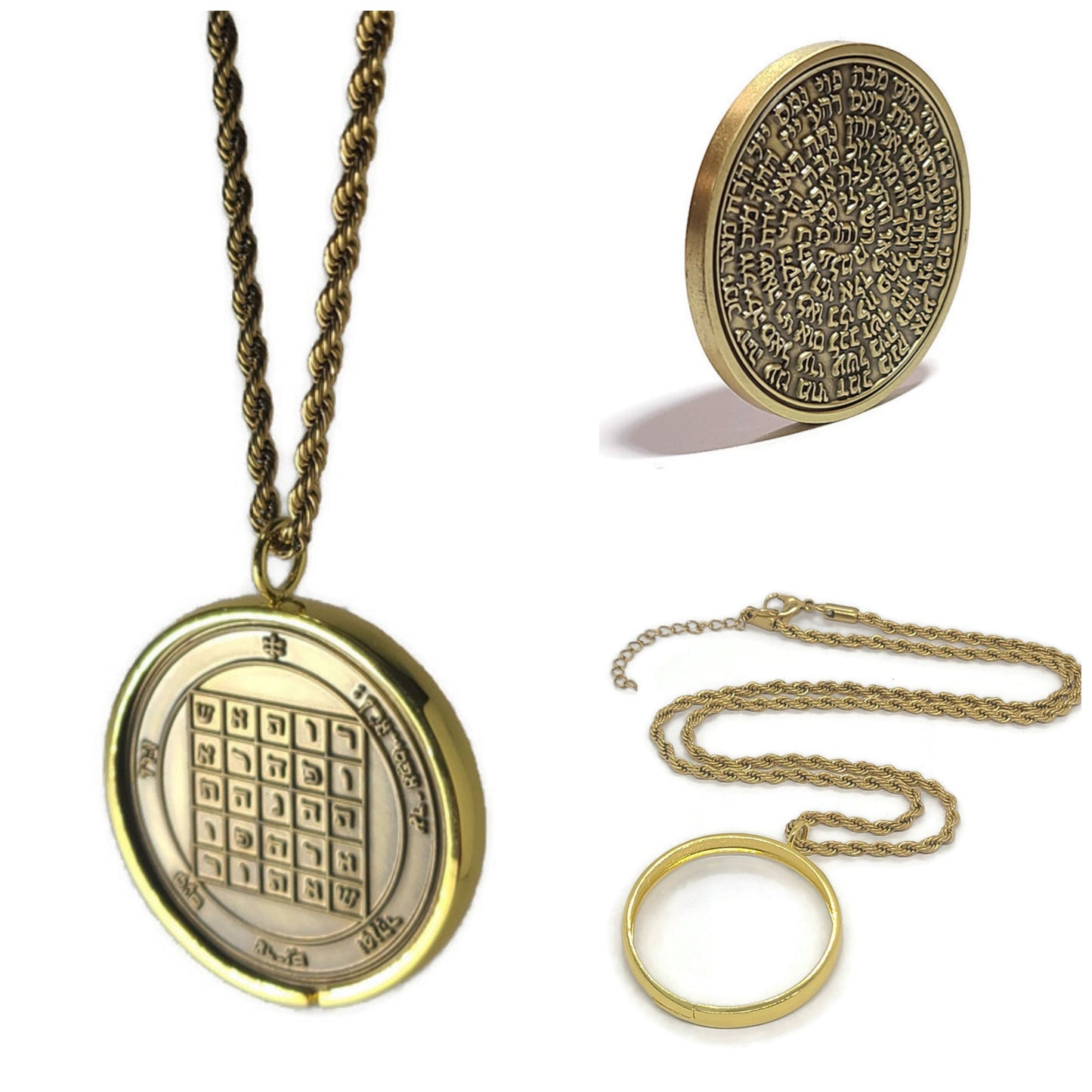 Second Pentacle of Saturn 72 names of God 1FitAll bezel Necklace.