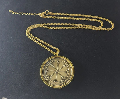 Third Pentacle of Saturn 72 names of God 1FitAll bezel Necklace.