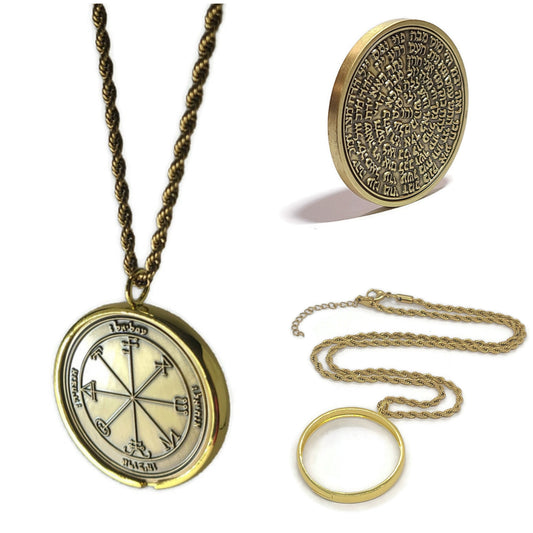 Third Pentacle of Saturn 72 names of God 1FitAll bezel Necklace.