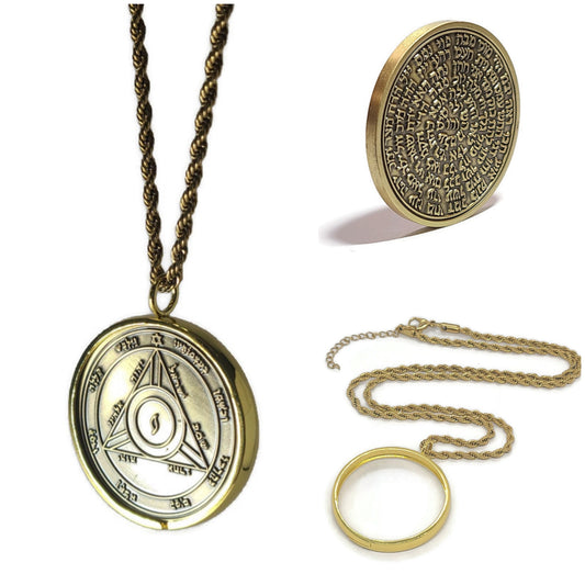 Fourth Pentacle of Saturn 72 names of God 1FitAll bezel Necklace.