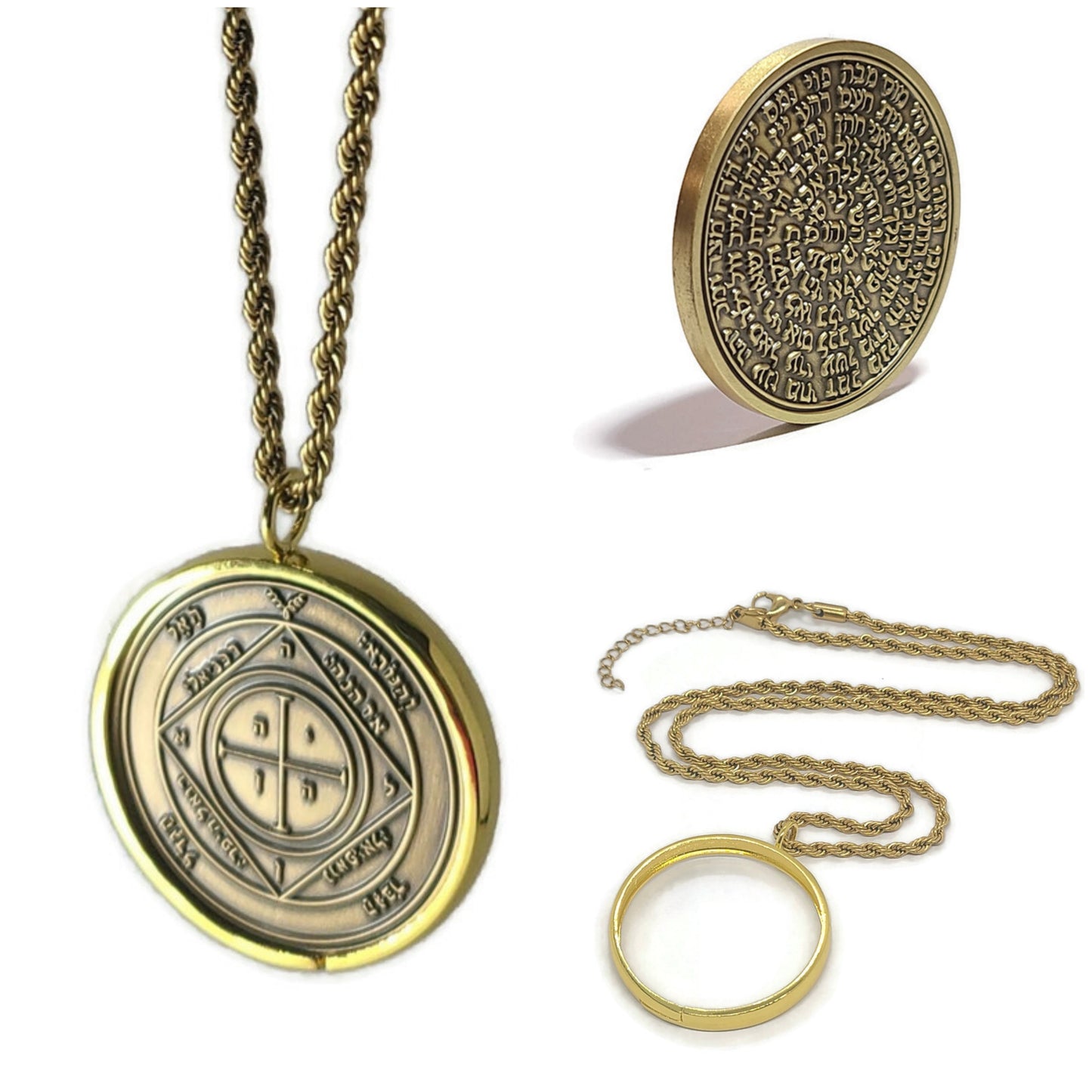 Fifth Pentacle of Saturn 72 names of God 1FitAll bezel Necklace.