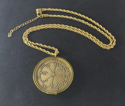 Sixth Pentacle of Saturn 72 names of God 1FitAll bezel Necklace.