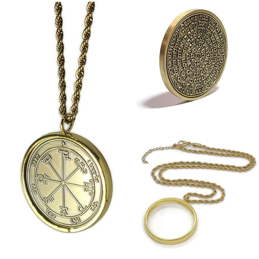 Sixth Pentacle of Saturn 72 names of God 1FitAll bezel Necklace.