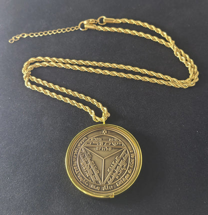 Seventh Pentacle of Saturn 72 names of God 1FitAll bezel Necklace.