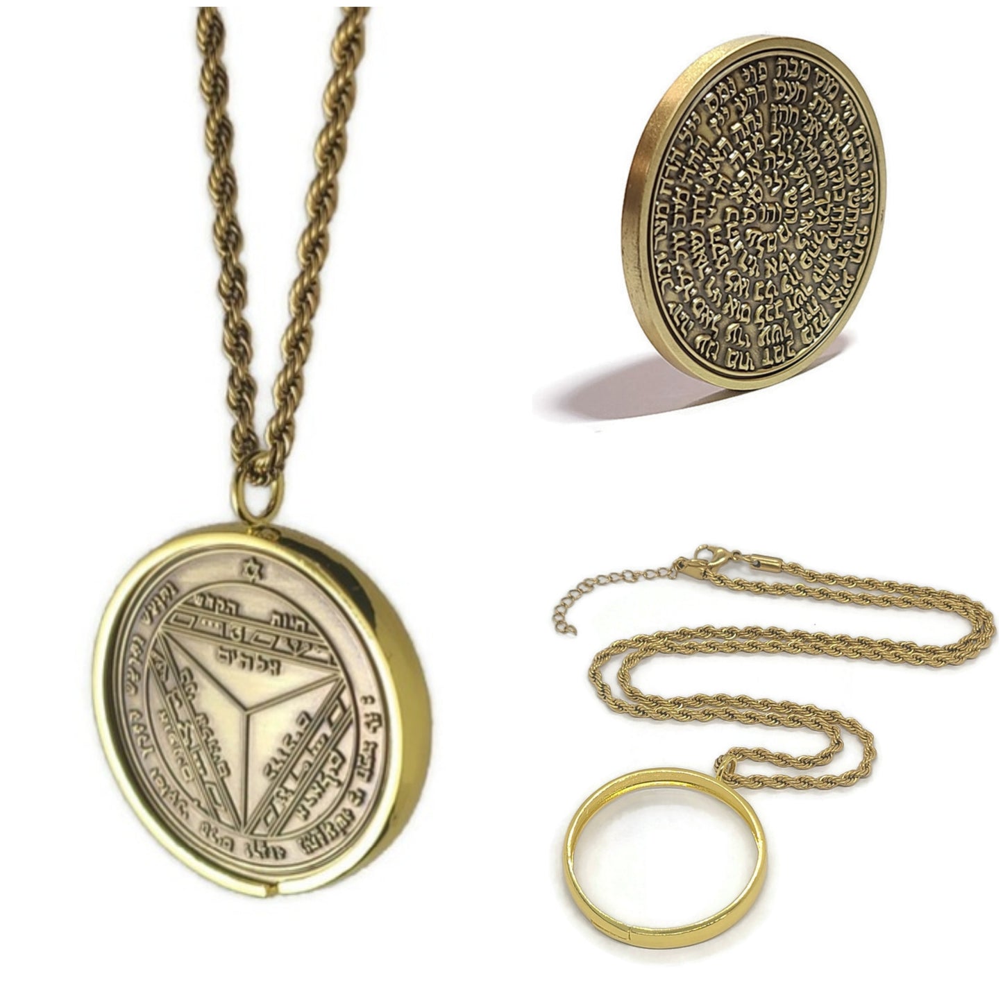 Seventh Pentacle of Saturn 72 names of God 1FitAll bezel Necklace.