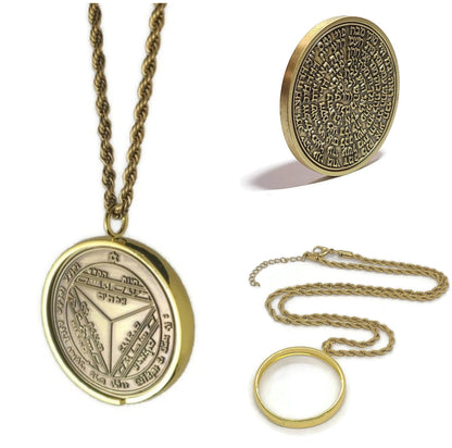 Seventh Pentacle of Saturn 72 names of God 1FitAll bezel Necklace.