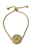 The Secret Seal Of Solomon + 72 Names of God Bracelet Gold