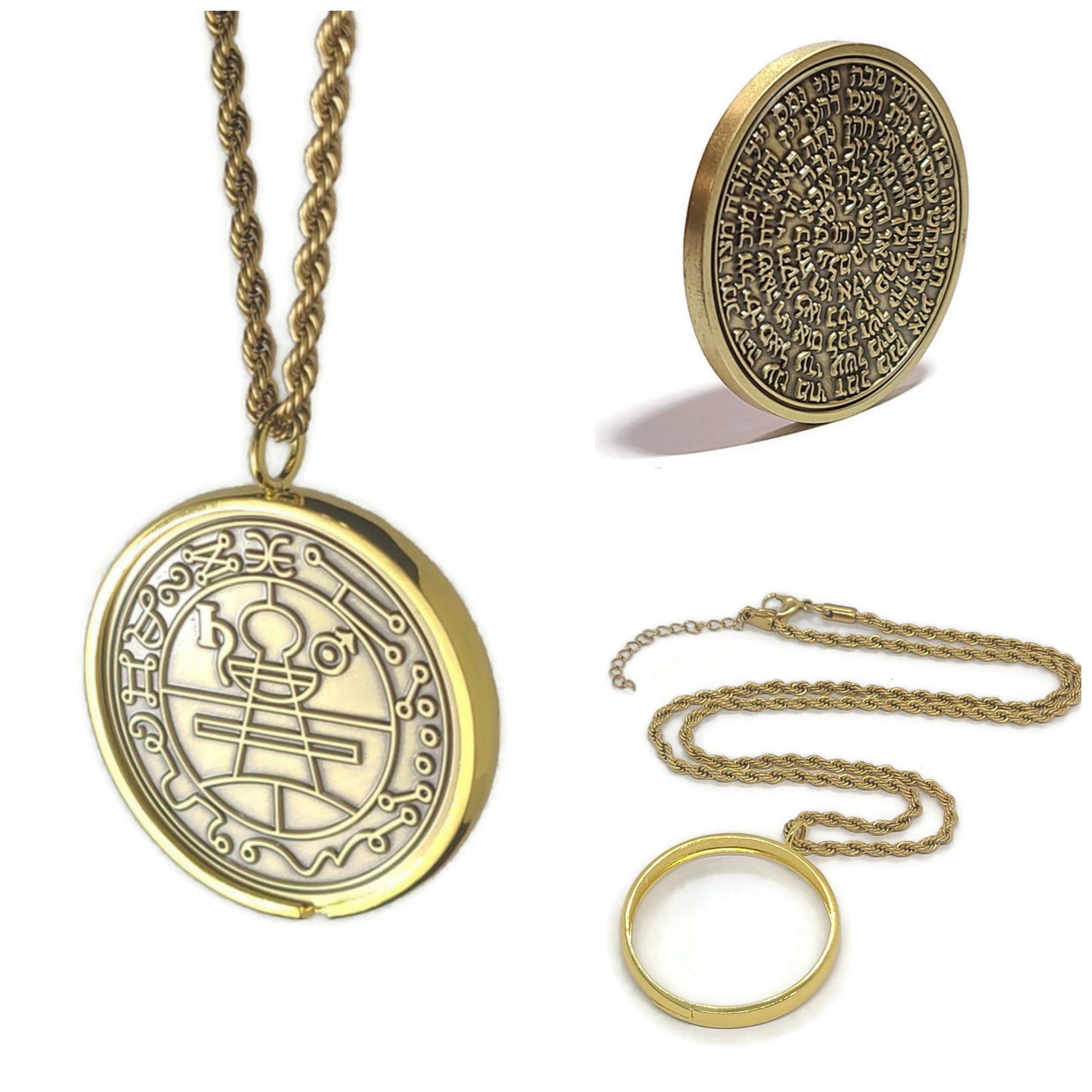 Secret Seal Of Solomon 72 names of God 1FitAll bezel Necklace.