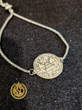 The Secret Seal Of Solomon + 72 Names of God Bracelet Silver