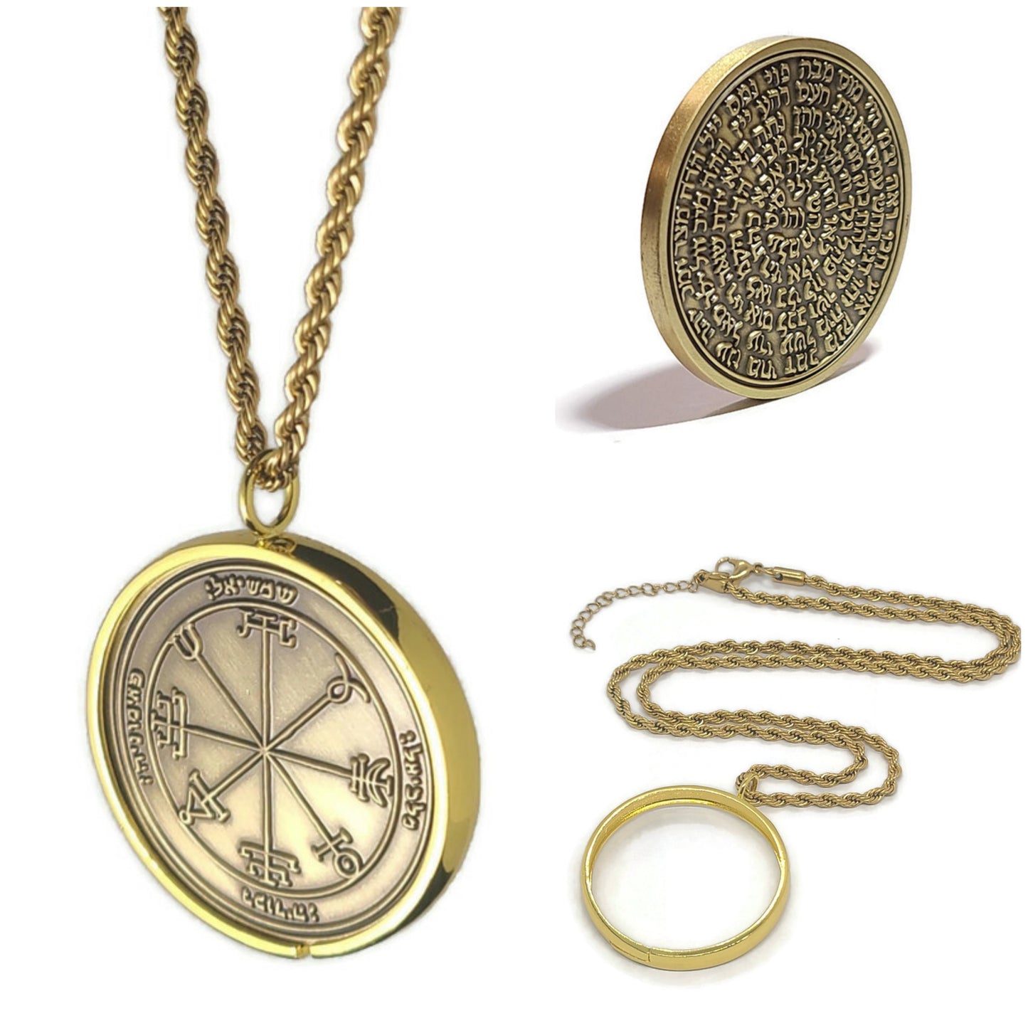 Second Pentacle of the Sun 72 names of God 1FitAll bezel Necklace.