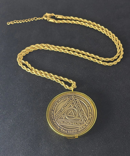 Sixth Pentacle of the Sun 72 names of God 1FitAll bezel Necklace.