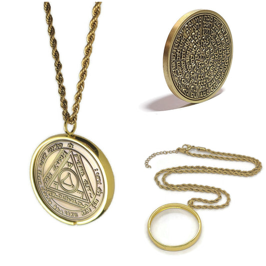 Sixth Pentacle of the Sun 72 names of God 1FitAll bezel Necklace.