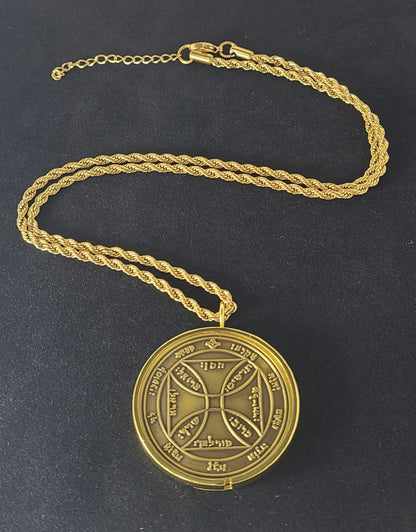 Seventh Pentacle of the Sun 72 names of God 1FitAll bezel Necklace.